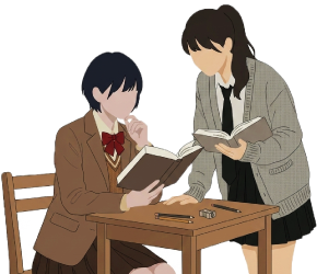 勉強している高校生