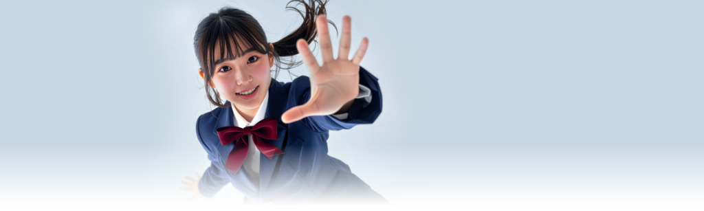 タブレット学習に手を伸ばす高校生